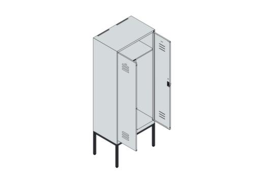 C+P Armoire vestiaire pour EPI Classic Plus pour une séparation en noir et blanc, largeur de compartiment 400 mm