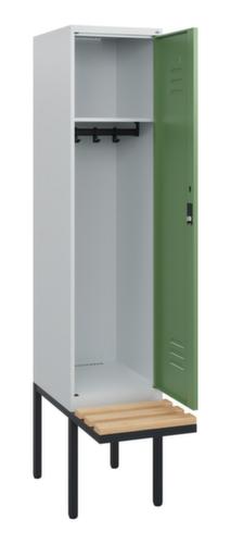 C+P Armoire vestiaire Classic Plus avec banc, largeur de compartiment 400 mm