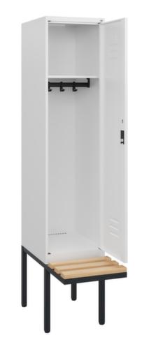 C+P Armoire vestiaire Classic Plus avec banc, largeur de compartiment 400 mm