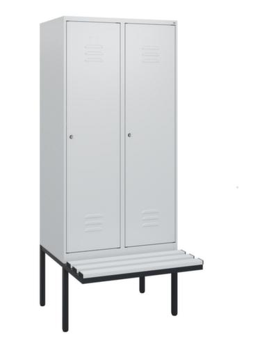 C+P Armoire vestiaire Classic Plus avec banc, largeur de compartiment 400 mm