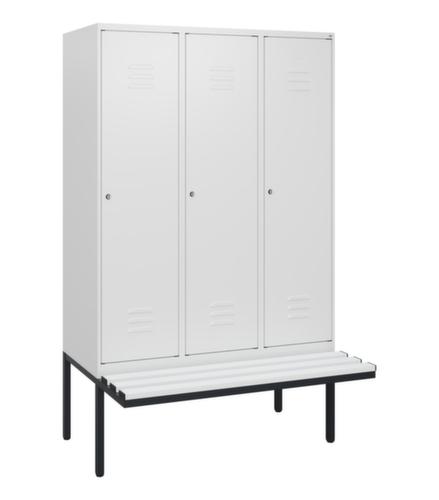 C+P Armoire vestiaire Classic Plus avec banc, largeur de compartiment 400 mm