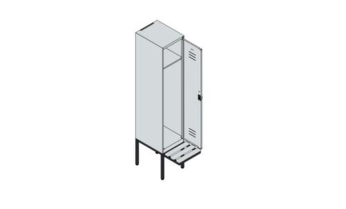 C+P Armoire vestiaire Classic Plus avec banc, largeur de compartiment 400 mm