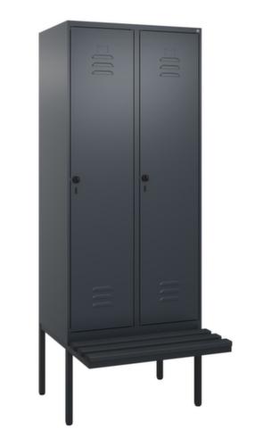 C+P Armoire vestiaire Classic Plus avec banc, largeur de compartiment 400 mm