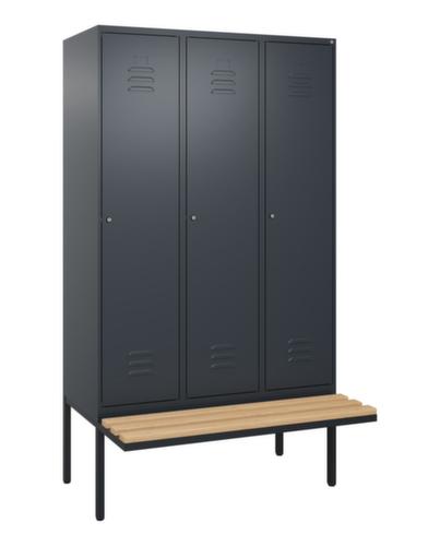 C+P Armoire vestiaire Classic Plus avec banc, largeur de compartiment 400 mm