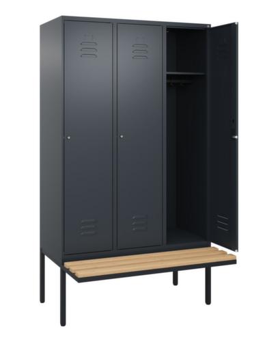 C+P Armoire vestiaire Classic Plus avec banc, largeur de compartiment 400 mm