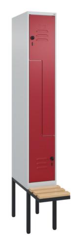 C+P Armoire vestiaire Z Classic Plus avec banc intégré, largeur de compartiment 300 mm