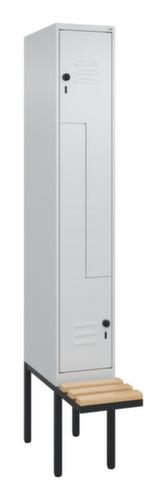 C+P Armoire vestiaire Z Classic Plus avec banc intégré, largeur de compartiment 300 mm