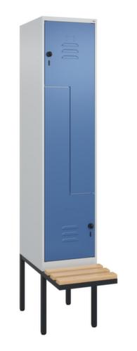 C+P Armoire vestiaire Z Classic Plus avec banc intégré, largeur de compartiment 400 mm