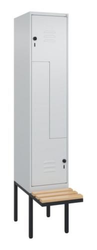 C+P Armoire vestiaire Z Classic Plus avec banc intégré, largeur de compartiment 400 mm