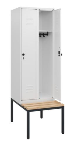 C+P Armoire vestiaire Classic Plus avec banc, largeur de compartiment 300 mm