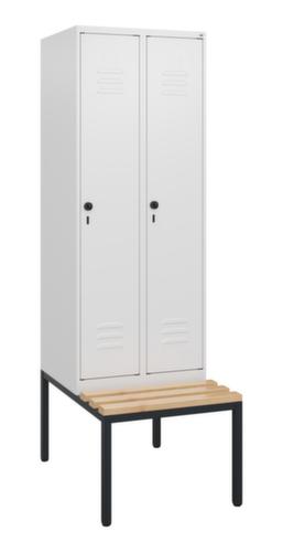 C+P Armoire vestiaire Classic Plus avec banc, largeur de compartiment 300 mm