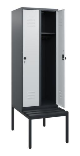 C+P Armoire vestiaire Classic Plus avec banc, largeur de compartiment 300 mm