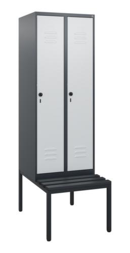 C+P Armoire vestiaire Classic Plus avec banc, largeur de compartiment 300 mm