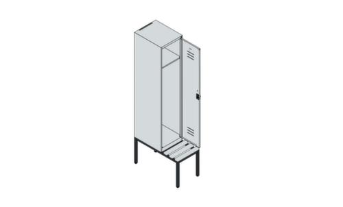 C+P Armoire vestiaire Classic Plus avec banc, largeur de compartiment 400 mm