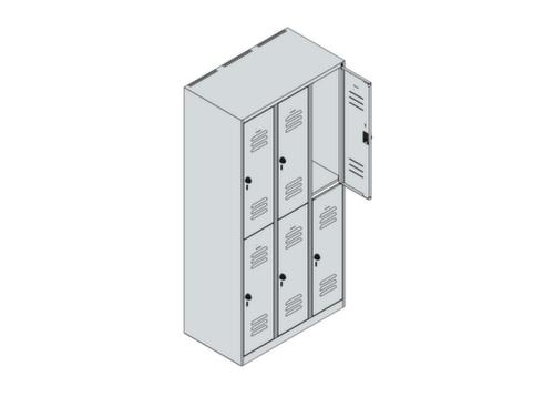 C+P Armoire vestiaire à deux niveaux Classic Plus, largeur de compartiment 300 mm