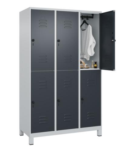 C+P Armoire vestiaire à deux niveaux Classic Plus, largeur de compartiment 400 mm