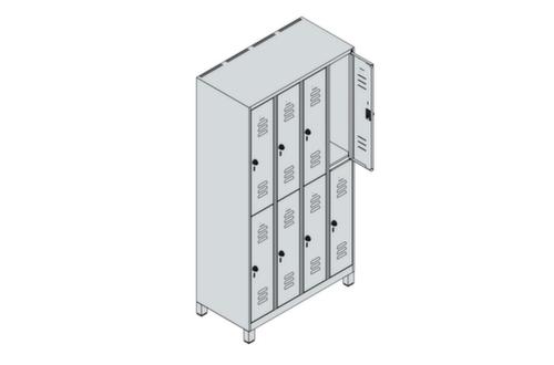 C+P Armoire vestiaire à deux niveaux Classic Plus, largeur de compartiment 250 mm