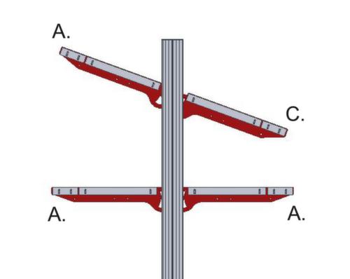 Rocholz Tablette à accrocher System Flex Typ C pour table d'emballage, largeur x profondeur 800 x 300 mm