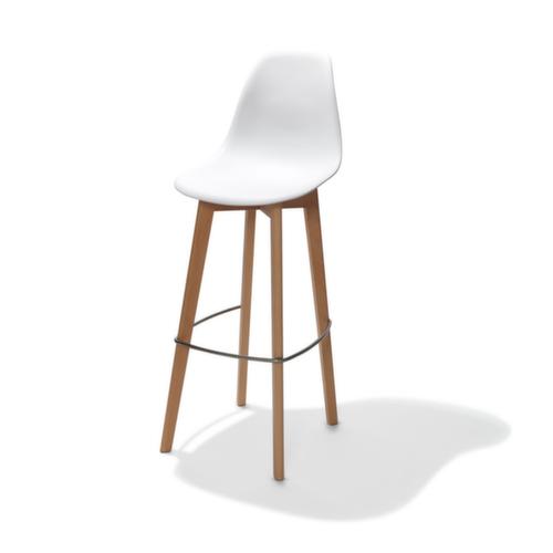 VEBA tabouret de bar Essentials Keeve avec dossier élevé, assise blanc