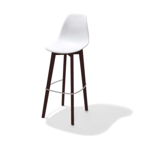 VEBA tabouret de bar Essentials Keeve avec dossier élevé, assise blanc