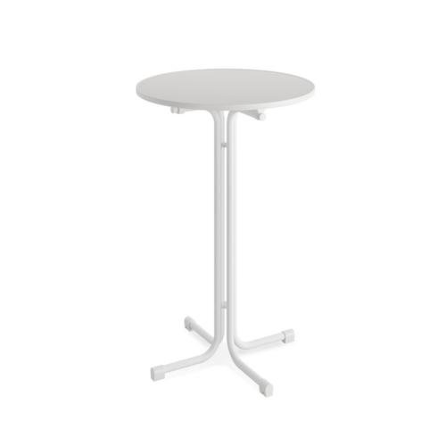 VEBA table haute pliable Essentials Berlin, Ø 800 mm, panneau blanc