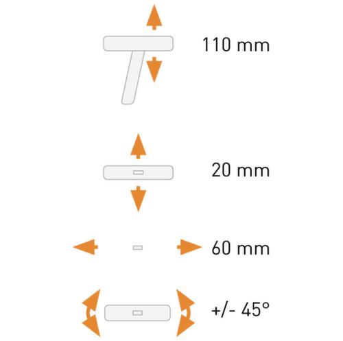 Accoudoirs 3D pour siège d’atelier pivotant, à hauteur, largeur et profondeur réglables