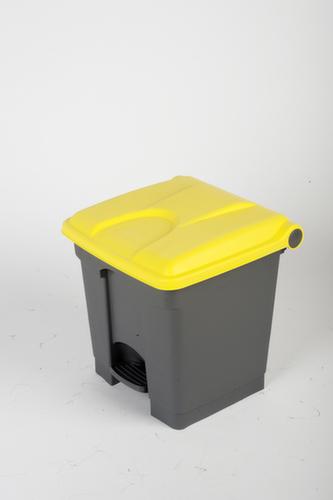 Poubelle à pédale, 30 l, gris, couvercle jaune