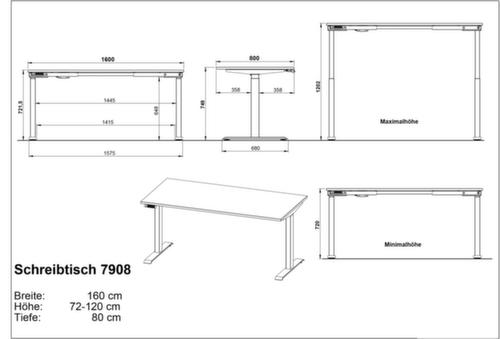 Bureau à hauteur réglable électriquement GW-MAILAND 7908