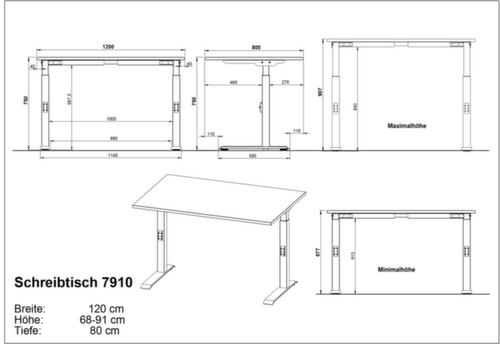 Bureau à hauteur réglable GW-MAILAND 7910