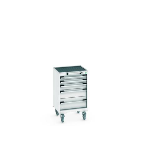 bott Armoire à tiroirs mobile cubio, 5 tiroir(s), RAL7035 gris clair/RAL7035 gris clair