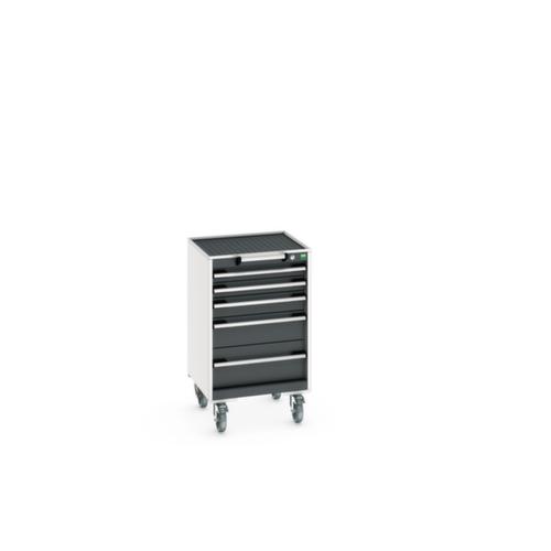 bott Armoire à tiroirs mobile cubio, 5 tiroir(s), RAL7035 gris clair/RAL7016 gris anthracite