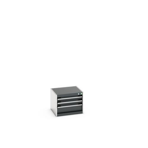 bott Armoire à tiroirs cubio surface de base 525x525 mm, 3 tiroir(s), RAL7035 gris clair/RAL7016 gris anthracite