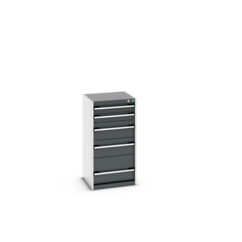 bott Armoire à tiroirs cubio surface de base 525x525 mm, 5 tiroir(s), RAL7035 gris clair/RAL7016 gris anthracite