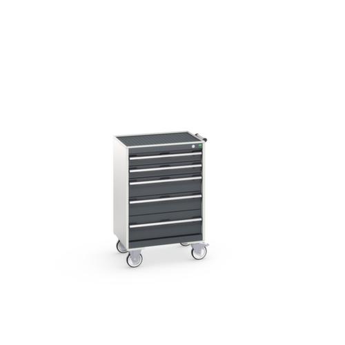 bott Armoire à tiroirs mobile cubio, 5 tiroir(s), RAL7035 gris clair/RAL7016 gris anthracite