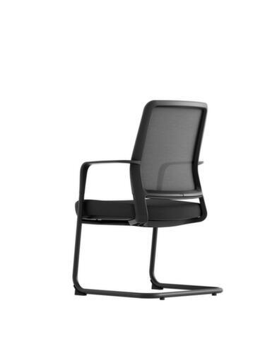 UDOBÄR Chaise cantilever avec dossier en filet, assise tissu, noir