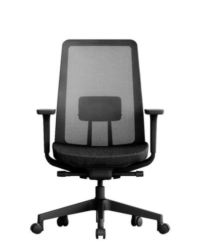 UDOBÄR Siège de bureau pivotant K10 avec mécanisme synchrone, dossier maille avec support, noir