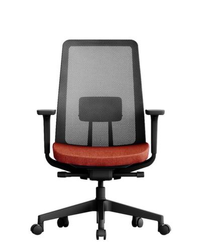 UDOBÄR Siège de bureau pivotant K10 avec mécanisme synchrone, dossier maille avec support, rouge