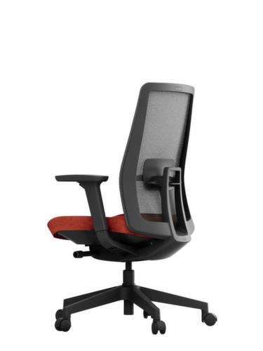 UDOBÄR Siège de bureau pivotant K10 avec mécanisme synchrone, dossier maille avec support, rouge