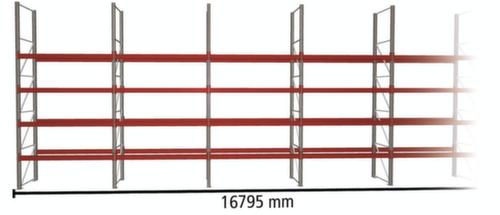 META Rayonnage à palettes MULTIPAL Hxl 5500x16795 mm avec 5 niveaux de stockage pour 60 palettes au total