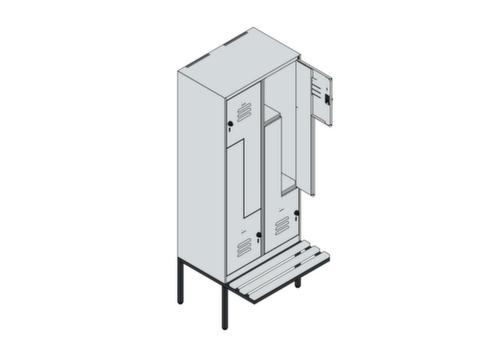 C+P Z-Spind Classic Plus mit untergebauter Sitzbank, Abteilbreite 400 mm