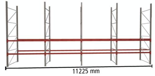 META Palettenregal MULTIPAL HxB 4900x11225 mm mit 3 Lagerebenen für insgesamt 24 Paletten