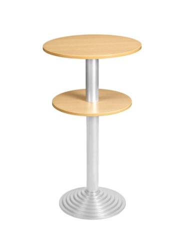 Table haute avec 2 plateaux, Ø 600 mm, panneau hêtre