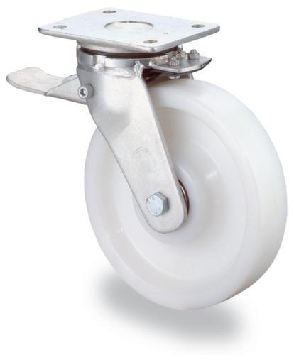 BS-ROLLEN Roulette pivotante à double blocage, force 1400 kg, plastique bandage