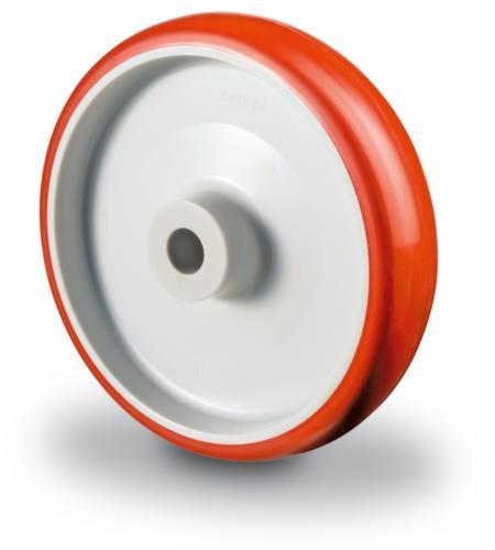 BS-ROLLEN Roue en polyuréthane avec boîtier en acier inoxydable, force 130 kg, polyuréthane bandage