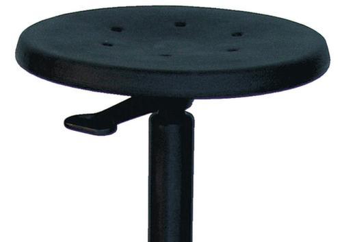 Tabouret pivotant, assise noir, patins