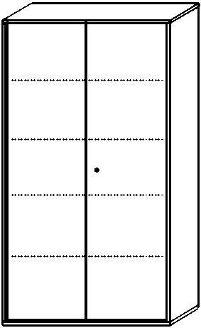 Gera Armoire à portes battantes Pro, 5 hauteurs des classeurs
