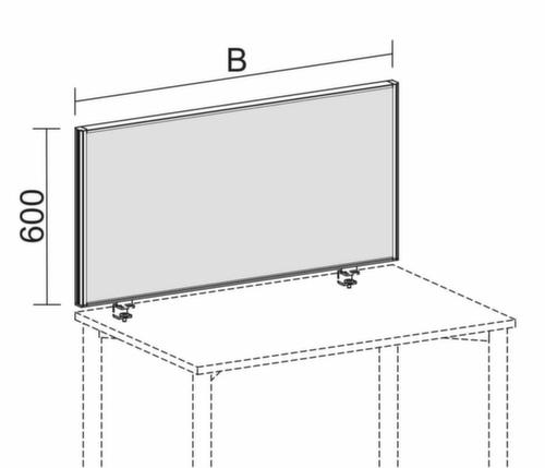 Gera Cloison de table insonorisante Pro ProfiLine, hauteur x largeur 400 x 2000 mm, paroi bleu