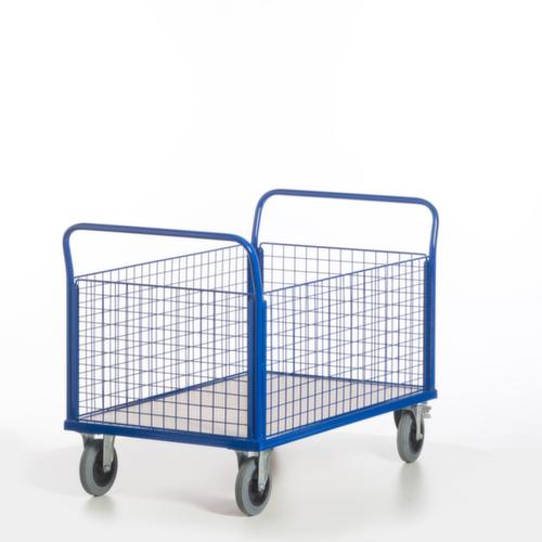 Rollcart Chariot à quatre parois grillagées, force 500 kg, plateau longueur x largeur 1200 x 770 mm