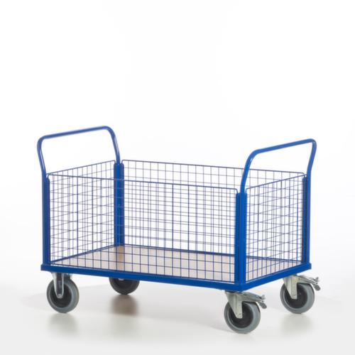 Rollcart Chariot à quatre parois grillagées, force 500 kg, plateau longueur x largeur 1200 x 770 mm