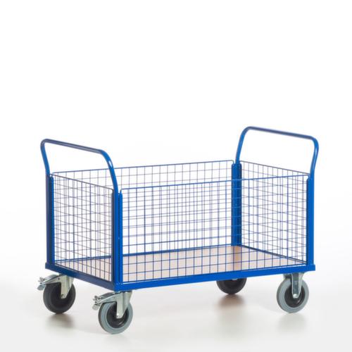 Rollcart Chariot à quatre parois grillagées, force 500 kg, plateau longueur x largeur 1200 x 770 mm